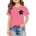 thumbnail image 2 of Yiyuu Girls Casual Loose T-Shirt Summer Letter Print Short Sleeve T Shirt Tee, Sizes 3-14, 2 of 7