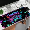 thumbnail image 3 of Simpkeely Gaming Mouse Pad, X-Large Waterproof Blacklight Colorful Splatter Art Game Controller Non-Slip Rubber Base Mousemat, Glow in The Dark Desk Mat for Office Home - 31.5" x 11.8", 3 of 7