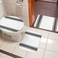 thumbnail image 4 of Black White Stripe, Bath Mat 3 Piece Bathroom Rug Set, Abstract Geometric Non Slip Bath Rug Contour Mat and Toilet Lid Cover, Absorbent Shower Mats Soft Bath Rugs and Mats Sets, 4 of 8