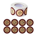 thumbnail image 2 of tredstone Decoration Label Sticker Festive Topic Red Grid Gift Box Sticker Kraft Paper Merry Christmas Slogan Decorative Sticker Roll for Festival Christmas Gift, 2 of 9