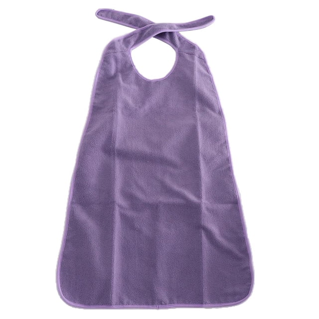 Baberos grandes de tela de para adultos mayores, impermeables, delantal de ayuda para discapacitados a la hora Púrpura jinwen Babero de felpa para adulto