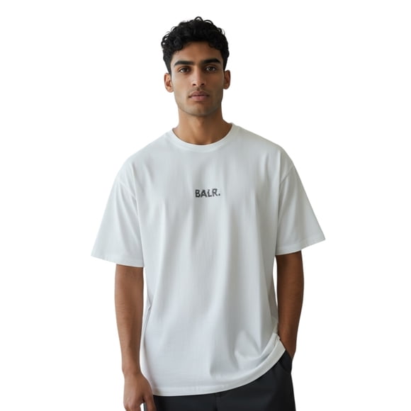 Playera T-Shirt BALR Glitch Regular Fit Bright White