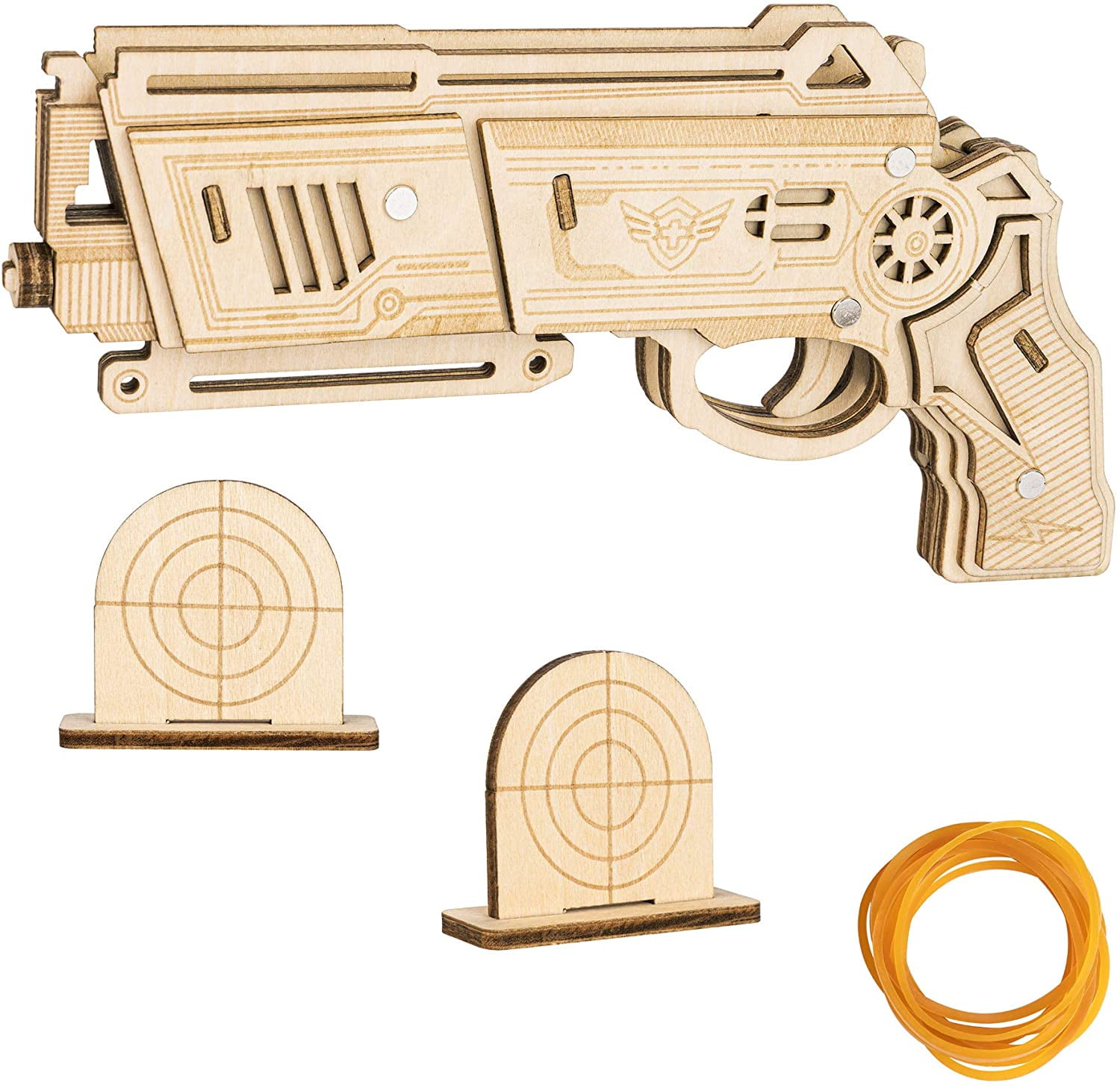 3D Wooden Puzzle Model Toy Gift Mechanical Model Brain Teaser Shotgun Toy 