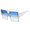 Blue, variant on Fashion Metal Rimless Sunglasses for Women Large Frame UV400 Protection Polycarbonate Frame Lightweight and Durable
