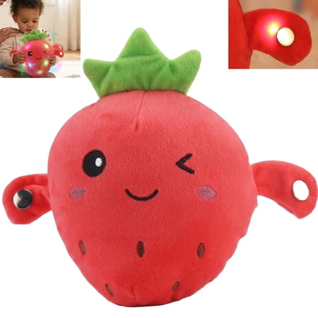 Baby Musical Sensory Toy nteractive Musical Plush Toy with Sounds Sensory Activity Learning Educational Kid Toy Fun Christmas and Birthday Gifts Suitable for Multiplayer interaction,Strawberry