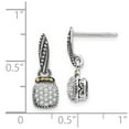 thumbnail image 3 of 925 Sterling Silver With Real 14kt Diamond Dangle Post Earrings; for Adults and Teens; for Women and Men, 3 of 3