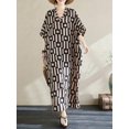 thumbnail image 3 of Vestido Kaftan Largo Mujer Con Estampado Geométrico Negro, 3 of 10
