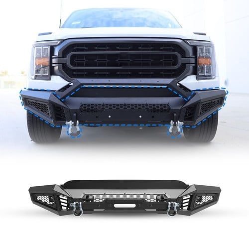 Front Bumper Upgraded Textured For 2021 2022 2023 Ford F-150 Steel Off-Road