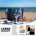 thumbnail image 5 of Ratiio Purple Sky Wolf Print Large Capacity Beach Travel Bag, Polyester Waterproof Tote Bag with Zipper for Vacation and Daily Use, 5 of 6