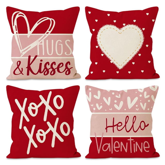 Cross-border Valentine's Day Print Sofa Pillow Covers with Love Letters, Wholesale