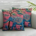thumbnail image 3 of ONETECH Chinoiserie Chic Asian Pillow Covers Pink with Elephant Tree Flower Home Decor Pillow Covers Chinoiserie Hot Pink Animal Floral Throw Pillow Covers for Car Chair Sofa, 3 of 5