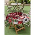 thumbnail image 3 of Outdoor Tablecloth with Umbrella Hole and Zipper, Red Plaid Snowman Christmas Round Table Cloth 60 Inch Waterproof Tablecloth, Winter Snowflake Xmas Gifts Picnic Table Cover for Patio Camping, 3 of 7