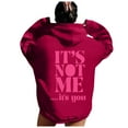 thumbnail image 1 of WEAIXIMIUNG Sweat à Demi-Zip pour Femmes Mode Décontractée Imprimé Lettre Manches Longues à Capuche Sport, 1 of 6