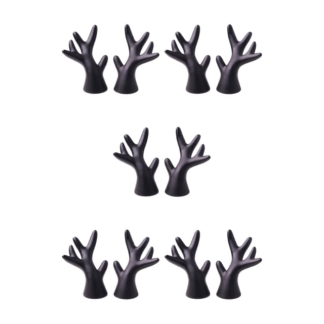 mmirethe 2pcs Easy To Install Antlers Sticker To Decorate Christmas Car Cute Waterproof black small 5Set