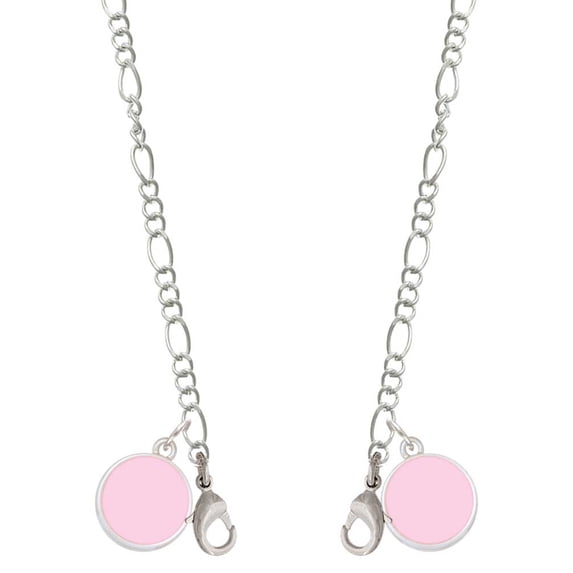 Silvertone Small Pink Enamel Disc Silvertone Face Mask Necklace