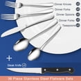 thumbnail image 3 of Acekid 48 Pieces Flatware Set with Steak Knives, Stainless Steel Tableware Kitchen Cutlery Set, Silver, 3 of 9
