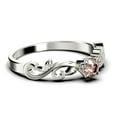 thumbnail image 2 of Art Nouvea Twisted 0.50 Carat Round Morganite And Diamond Moissanite Engagement Ring, Antique Design Wedding Ring in 925 Sterling Silver With 18k White Gold Plating, Promise Ring, Anniversary Ring, 2 of 3