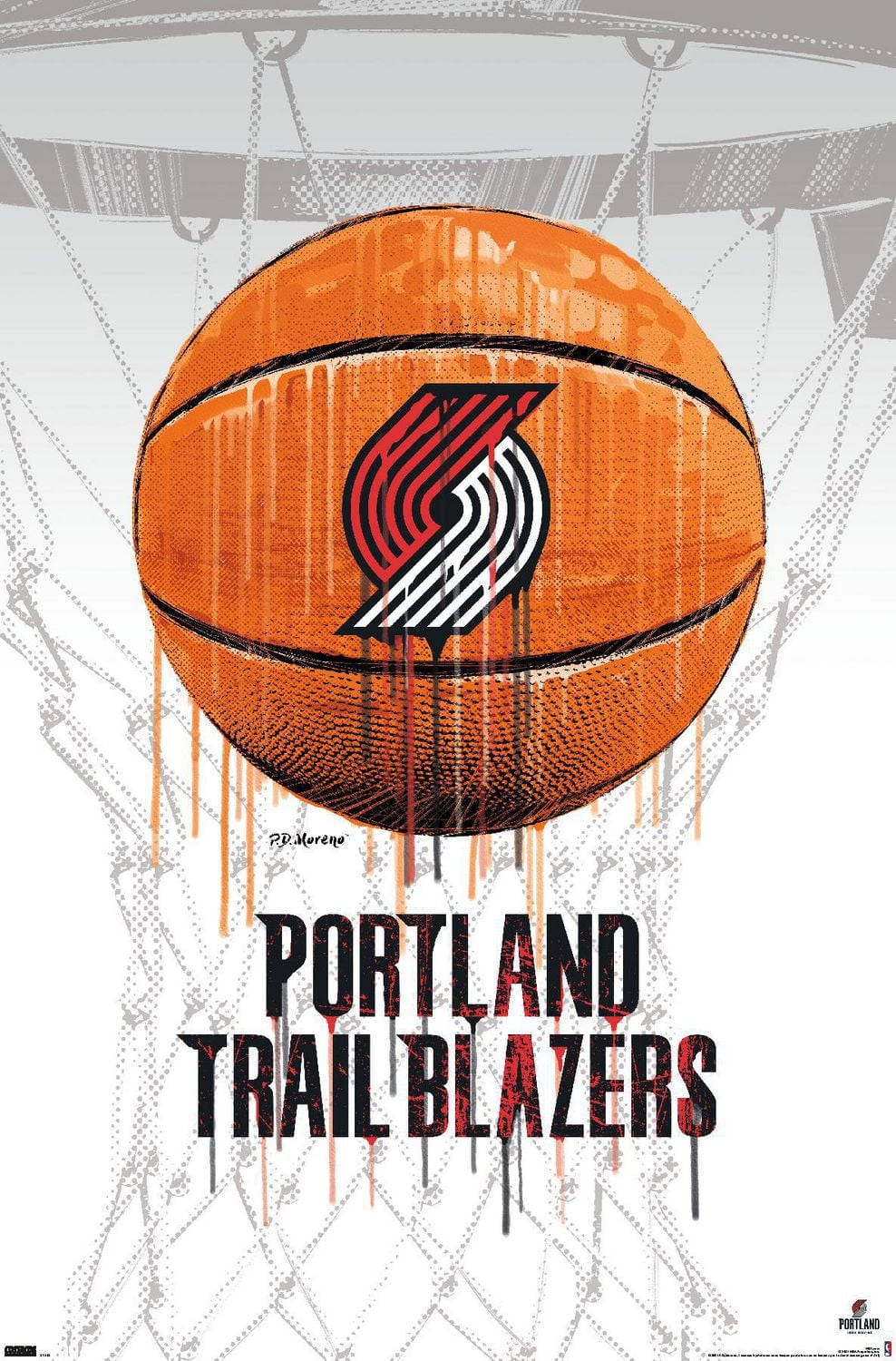 NBA Portland Trail Blazers - Drip Basketball 21 Wall Poster, 22.375" x 34"