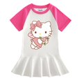 thumbnail image 3 of Hello Kitty ropa de dibujos animados para niños vestido de algodón de media manga niñas bebé Casual Color a juego Falda plisada de manga corta, 3 of 5