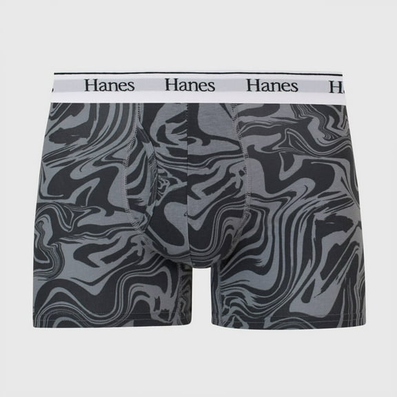 Hanes® Originals Men's STRETCH TRUNK 3-Pack "modern fit & COTTON STRETCH" Size " L" Gray/Black