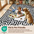 thumbnail image 4 of Design&I 2'x3' Washable Throw Rug Low Profile Daily Traffic Ready Accent Traditional Greek Key Geometric Maze Bold Fretwork Frame Border for Hallway, Laundry Room, 4 of 7