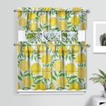 thumbnail image 2 of Kitchen Curtains 36 Inch Short - 3 Panel Set Lemon Print, Rod Pocket Window Curtains 100% Polyester, Cute Fruit Valance for Farmhouse, Cafe, Living Room, Bedroom, Easy Wash, 2 of 6