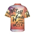 thumbnail image 4 of Xecao Not All Who Wander Are Lost print Hawaiian shirt - a stylish short-sleeve button-down for men, perfect for casual beach and tropical outings., 4 of 9