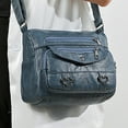 thumbnail image 3 of Stylago Leather Messenger Bags Women's Vintage Crossbody Purses Multiple Zipper Pockets Tote Shoulder Bag with Adjustable Strap Blue, 3 of 7