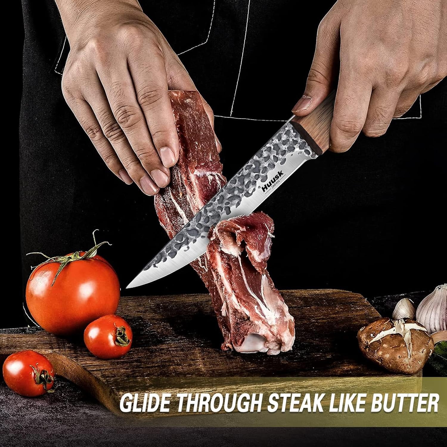 Huusk Knives from Japan, Boning Knife for Meat Cutting 6 inch, Butcher Knife for Brisket Trimming, Viking knives with Sheath, Full Tang Kitchen Utility Knife, Gift for Fathers and Mothers
