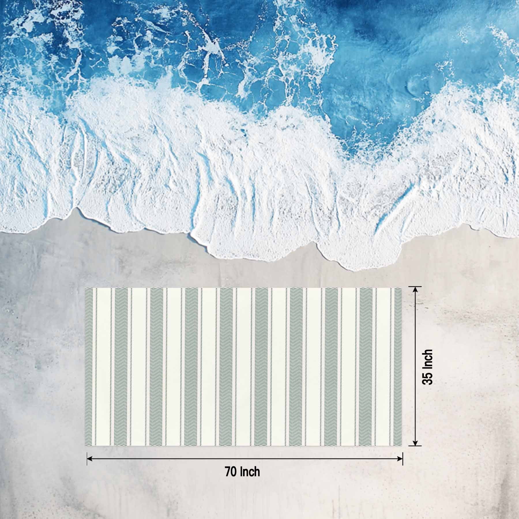 Beach Towel Sage Green Stripes Bath Pool Towels Vertical Striped Line Absorbent Beach Towel Soft Large Quick Dry Lightweight Camping Travel Sports Yoga Gym Swim Towels for Adult 35x70 Inch