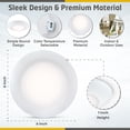 thumbnail image 2 of Ciata LED Low Profile Ceiling Light, Semi-Flush Mount Fixture, 6” Round Dimmable Lighting, Indoor Outdoor, Wet Rated, Kitchen, Living Room, Bedroom, Hallway, 5CCT Selectable, 11W, White, 2 of 6