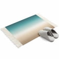 thumbnail image 4 of Teal Beige Ombre Cream Bathroom Rug 2'x3',Modern Turquoise Abstract Art Aesthetics Low Profile Front Entryway Rug with Tassels,Woven Cotton Washable Kitchen Mat Carpet for Foyer Bedroom Back Door, 4 of 9