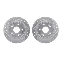 Dynamic Friction Company Rear Brake Rotors-Drilled and Slotted-Silver 7002-59046
