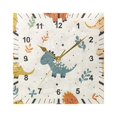 thumbnail image 5 of Cartoon Dinosaurs with Leaf Wall Clock Battery Operated Silent Non-Ticking Bedroom Office Kitchen Home School Decor 7.8"(Black), 5 of 10