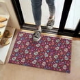 thumbnail image 2 of Purple Colorful Skull Flower Pattern Door Rugs,Washable Non Slip Door Mats Indoor,Decorative Door Mats,Entry Mat Indoor for Entrance,Bedroom,Kitchen,Bathroom,16"x24", 2 of 6
