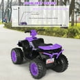 thumbnail image 4 of Costway 12V Kids 4-Wheeler ATV Quad Ride On Car w/ LED Light & Music Purple, 4 of 10