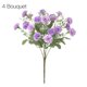 thumbnail image 1 of Flor de clavel artificial oficina en casa decoración floral fiesta de boda tela de seda ramo de flores falsas, púrpura 4 Piezas Noticed HA6616-02B*4, 1 of 5
