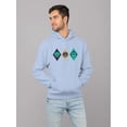 thumbnail image 2 of Alien Peace Trio Emoji - Futuristic Symbol Art Design Men's Hoodie, 2 of 4