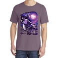 thumbnail image 2 of Wild Bobby, Fantasy Wolf Howling at The Full Moon, Animal Lover, Garment-Dyed Washed Look Short Sleeve T-Shirt, Rosewood, Small, 2 of 3
