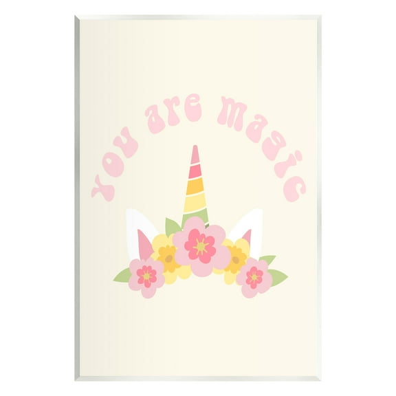 Stupell Industries Retro Magic Unicorn Phrase Fairy Tales & Fantasy Painting Unframed Art Print Wall Art, 10 x 15