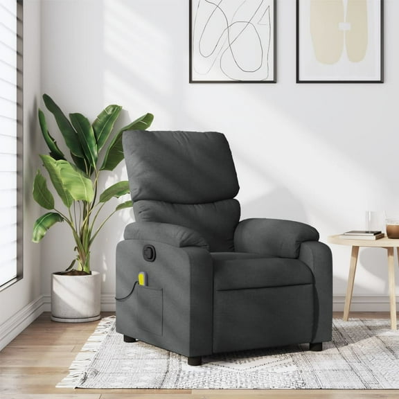 vidaXL Massage Recliner Chair Dark Gray