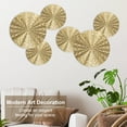 thumbnail image 6 of Dznils 6Pcs Gold Metal Plate Wall Decor Morden Round Hanging Metal Wall Art Indoor Wall Sculptures, 6 of 11