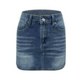 thumbnail image 4 of vigerkar High Stretchy Mini Skort Skirt for Women,Low Waist Denim skirts with Pockets Dark Blue, L, 4 of 4