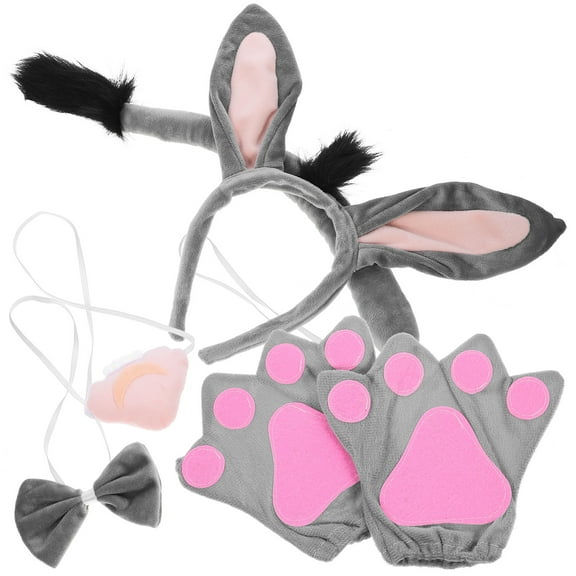 Raindrops Cow Costume Dog Hats Animal Headband 26.00X12.00X1.50CM Grey