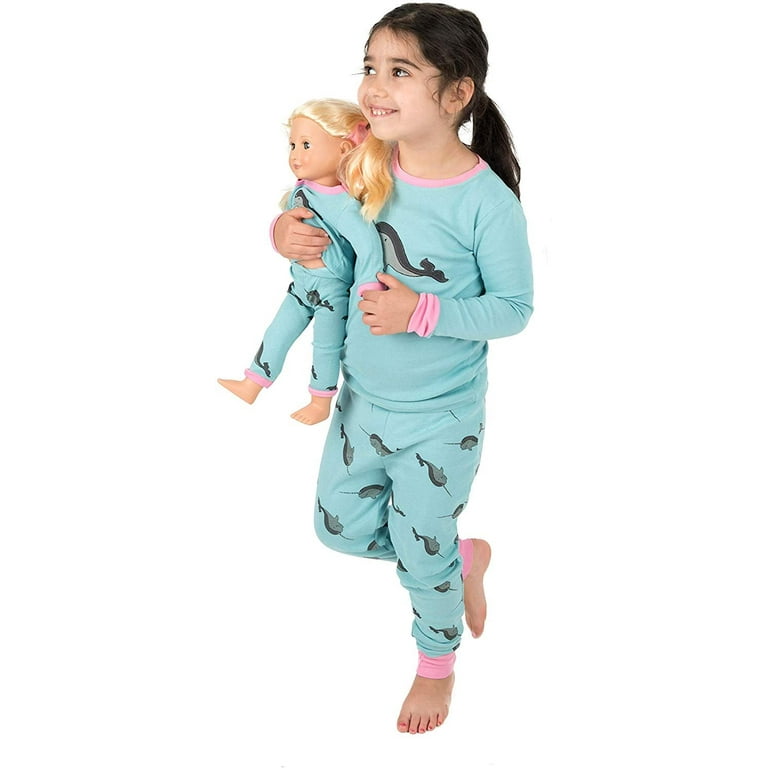Leveret Kids Toddler Toddler Pajamas Matching Doll Girls Pajamas 100 Cotton Whale Size 12 Years