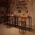 thumbnail image 3 of ODK 47 Inch Rectangular Modern Bar Height Table w/ Metal Legs, Rustic Brown, 3 of 4