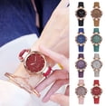 thumbnail image 1 of enjoywould 1 Ensemble Montre Quartz Cadran Rond Incrustation de Strass Bracelet Doux Couleur Riche Optionnelle Mode Dames Montre Décontractée Bracelet Ensemble Deux Pièces Cadeau d'Anniversaire, 1 of 5