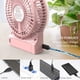 thumbnail image 4 of Mini ventilador de escritorio portátil con pilas, ventilador de mano recargable y alimentado por USB, flujo de aire fuerte, 3 velocidades, pequeño ventilador de mano personal para acampar en el, 4 of 7