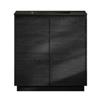 St. Tropez 36" Freestanding Bathroom Vanity in Black Oak with Black Sink Top