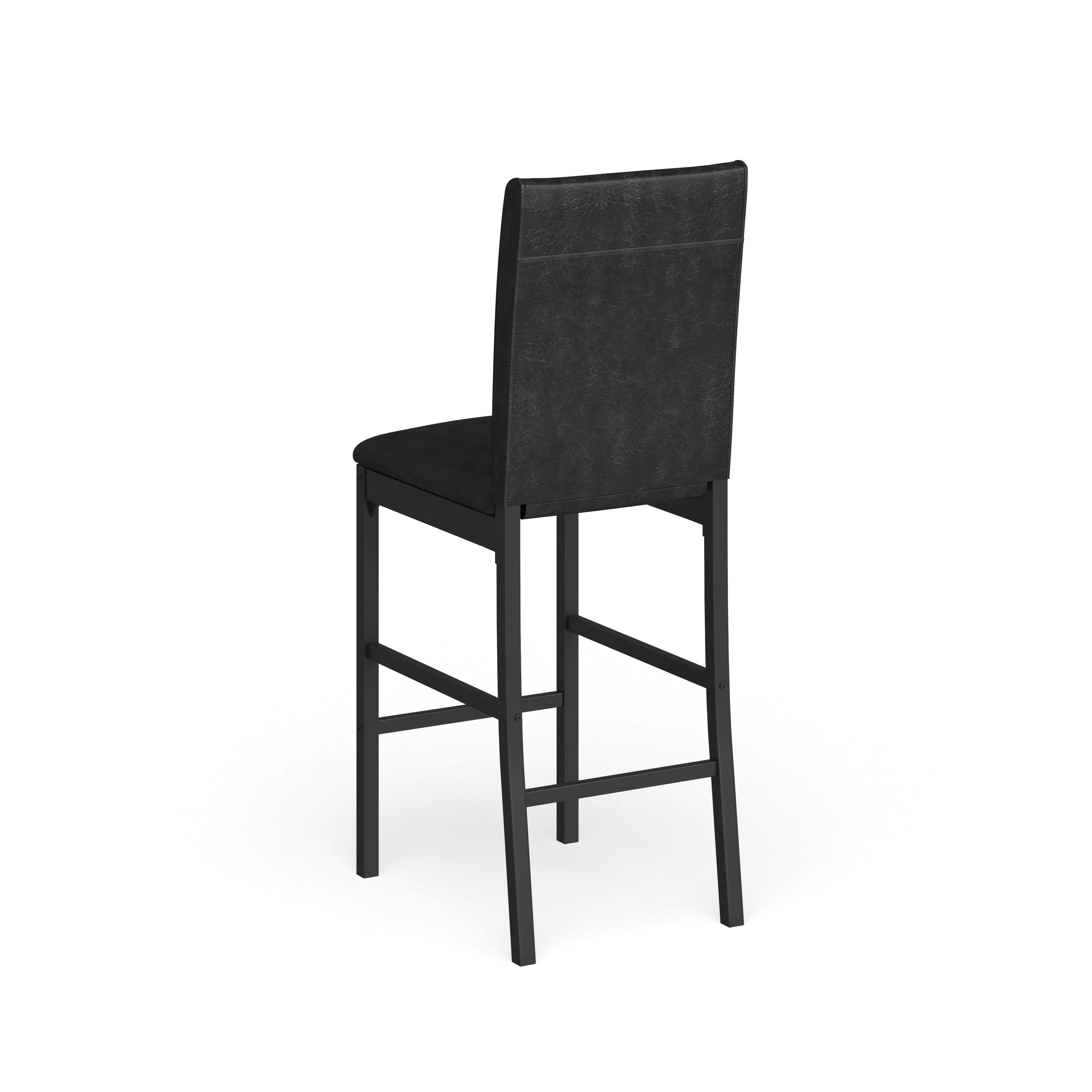Weston Home Declan Faux Leather Metal Counter Height Chair, Dark Brown (Set of 4)